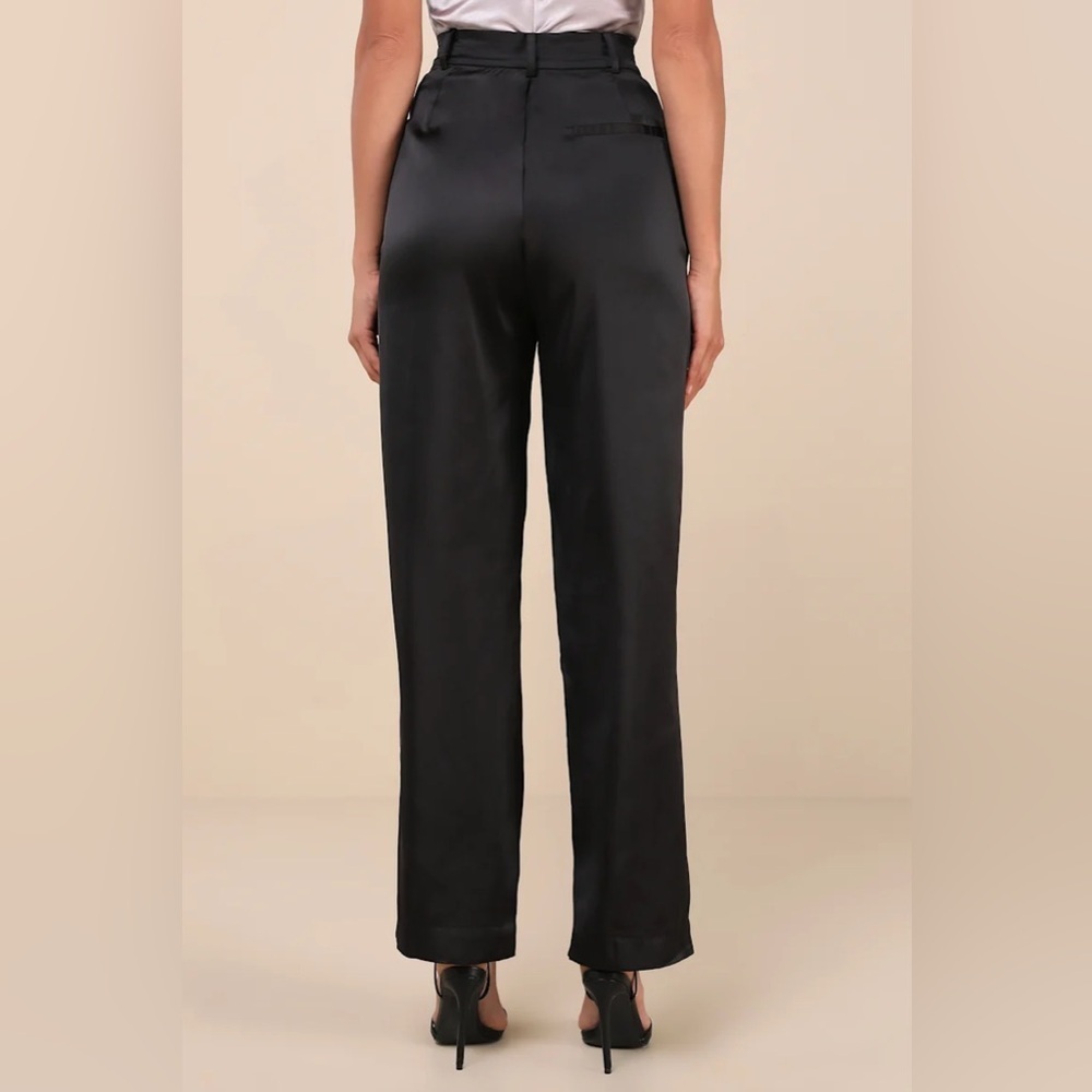 Lulus Flawless Behavior Black High-Rise Straight Leg Pants - Picture 3 of 9